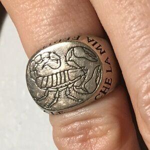 🦂 DIGBY & IONA Scorpion Signet sterling silver ring, 5 — GUC
